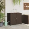 Patio Storage Cabinet Brown 32.7"x17.7"x29.9" Poly Rattan
