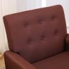 Fabric Accent Chair for Living Room, Bedroom Button Tufted Upholstered Comfy Reading Accent Chairs Sofa (Brown)