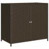 Patio Storage Cabinet Brown 32.7"x17.7"x29.9" Poly Rattan