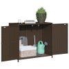 Patio Storage Cabinet Brown 32.7"x17.7"x29.9" Poly Rattan