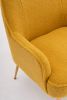 Modern Soft Teddy fabric Yellow Ergonomics Accent Chair Living Room Chair Bedroom Chair Home Chair With Gold Legs And Adjustable Legs For Indoor Home