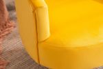 Velvet Accent Chair Armchair Tub Chair With Gold Metal Legs, Yellow