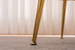 Modern Soft Teddy fabric Yellow Ergonomics Accent Chair Living Room Chair Bedroom Chair Home Chair With Gold Legs And Adjustable Legs For Indoor Home