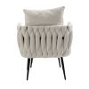 COOLMORE Velvet Accent Chair Modern Upholstered Armchair Tufted Chair with Metal Frame, Single Leisure Chairs for Living Room