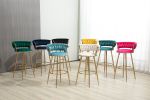 COOLMORE Bar Stools with Back and Footrest Counter Height Bar Chairs