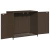 Patio Storage Cabinet Brown 32.7"x17.7"x29.9" Poly Rattan