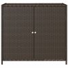 Patio Storage Cabinet Brown 32.7"x17.7"x29.9" Poly Rattan