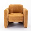 Mid Century Modern Barrel Accent Chair Armchair for Living Room, Bedroom, Guest Room,Office, pumpkin orange