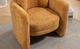 Mid Century Modern Barrel Accent Chair Armchair for Living Room, Bedroom, Guest Room,Office, pumpkin orange