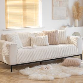 Plush Non-slip Dustproof Warm Thickening Sofa Cushion (Option: Beige-110X160CM)