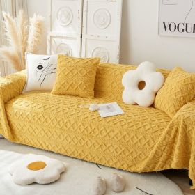 Winter Plush Sofa Towel All-inclusive Cover Thick Blanket (Option: yellow-180 × 130cm)