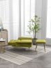COOLMORE Velvet Accent Chair with Adjustable Armrests and Backrest, Button Tufted Lounge Chair, Single Recliner Armchair with Ottoman