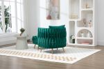 COOLMORE Accent Chair with Storage Ottoman Chair Tufted Barrel Chair Set Arm Chair for Living Room Bedroom