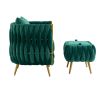 COOLMORE Accent Chair with Storage Ottoman Chair Tufted Barrel Chair Set Arm Chair for Living Room Bedroom