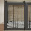 Furniture type dog cage iron frame door with cabinet, top can be opened and closed. Rustic Brown, 43.7'' W x 29.9'' D x 42.2'' H