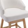 COOLMORE Bar Stools Set of 2 Counter Height Chairs with Footrest for Kitchen, Dining Room And 360 Degree Swivel