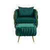 COOLMORE Accent Chair with Storage Ottoman Chair Tufted Barrel Chair Set Arm Chair for Living Room Bedroom