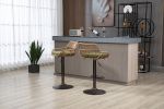 COOLMORE Swivel Bar Stools Set of 2 Adjustable Counter Height Chairs with Footrest for Kitchen, Dining Room 2PC/SET