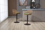 COOLMORE Swivel Bar Stools Set of 2 Adjustable Counter Height Chairs with Footrest for Kitchen, Dining Room 2PC/SET
