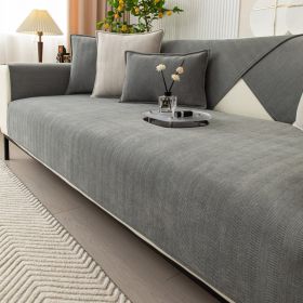 Non-slip All-inclusive Universal Cover Chenille Light Luxury High-end Cushion Cover Towel (Option: Dark Gray-70 × 90)