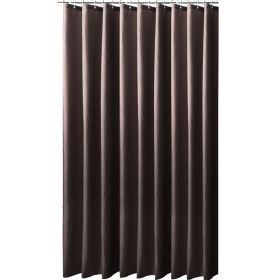 Waterproof Shading Shower Partition Curtain Punch-free (Option: Coffee Color-220 Width 200 Height Hook)