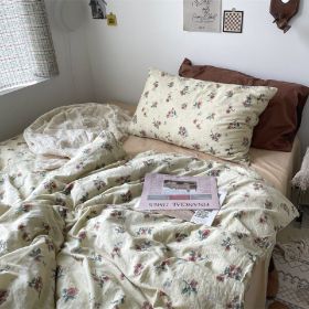 Retro French Flower Cotton Four-piece Set (Option: Ins Vintage Flower-1.8m Fitted Sheet)