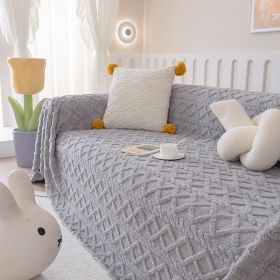Winter Plush Sofa Towel All-inclusive Cover Thick Blanket (Option: Blue Gray-180 × 380cm)